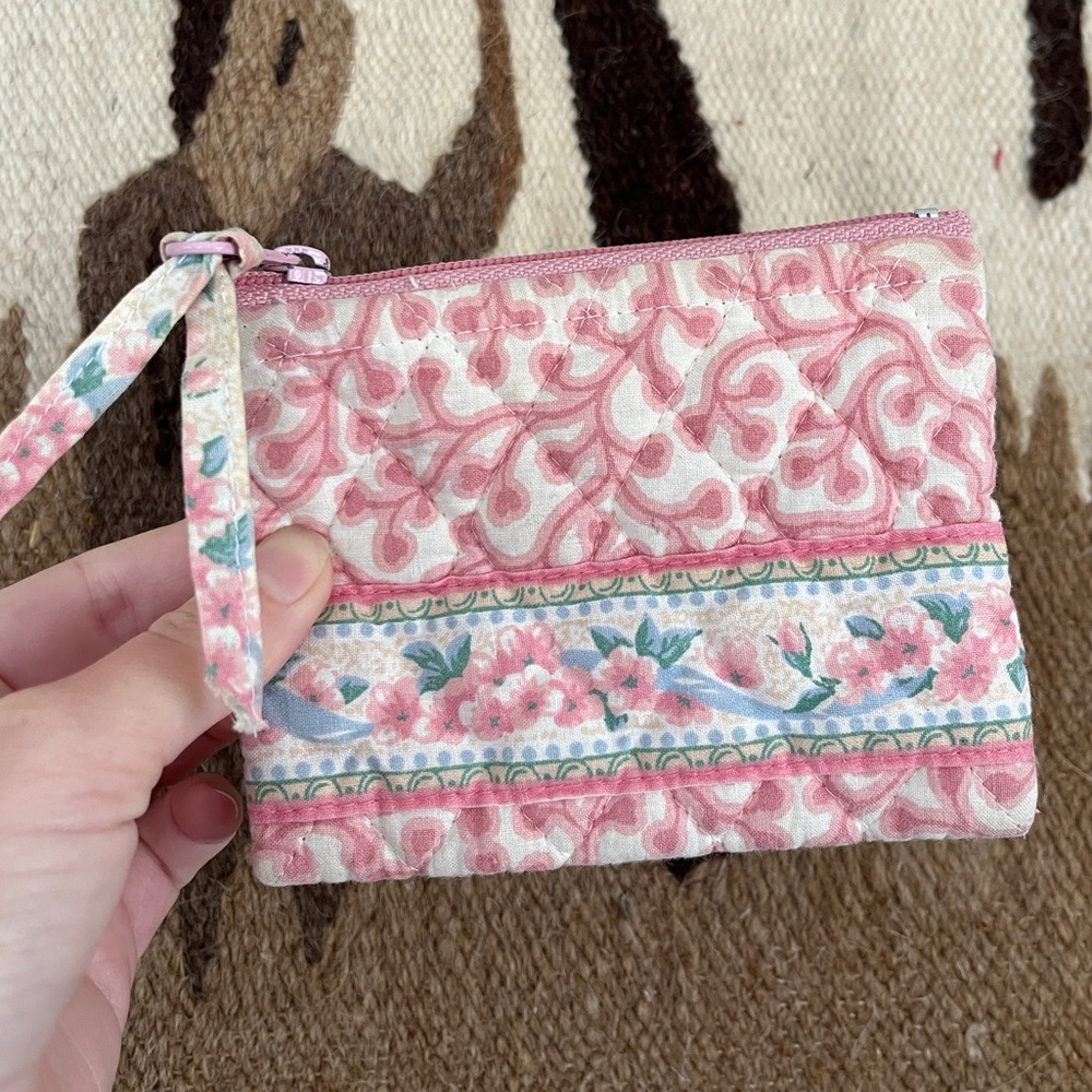 Vera Bradley Pink Floral Quilted Coin Purse - Picture 3 of 6